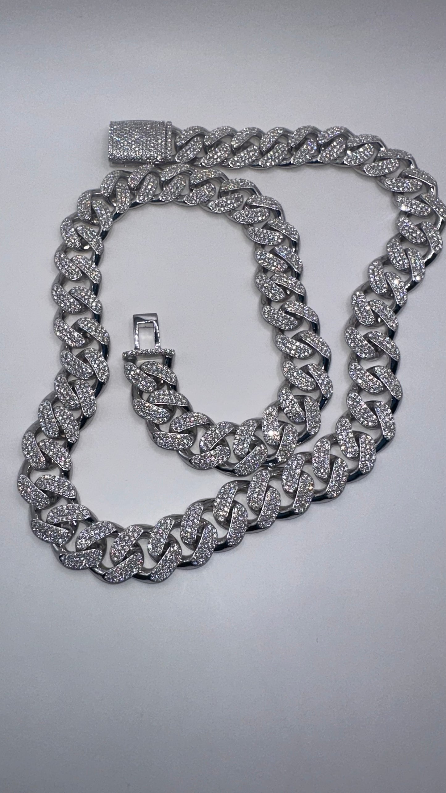 Iced Out Moissanite Cuban Link Chain