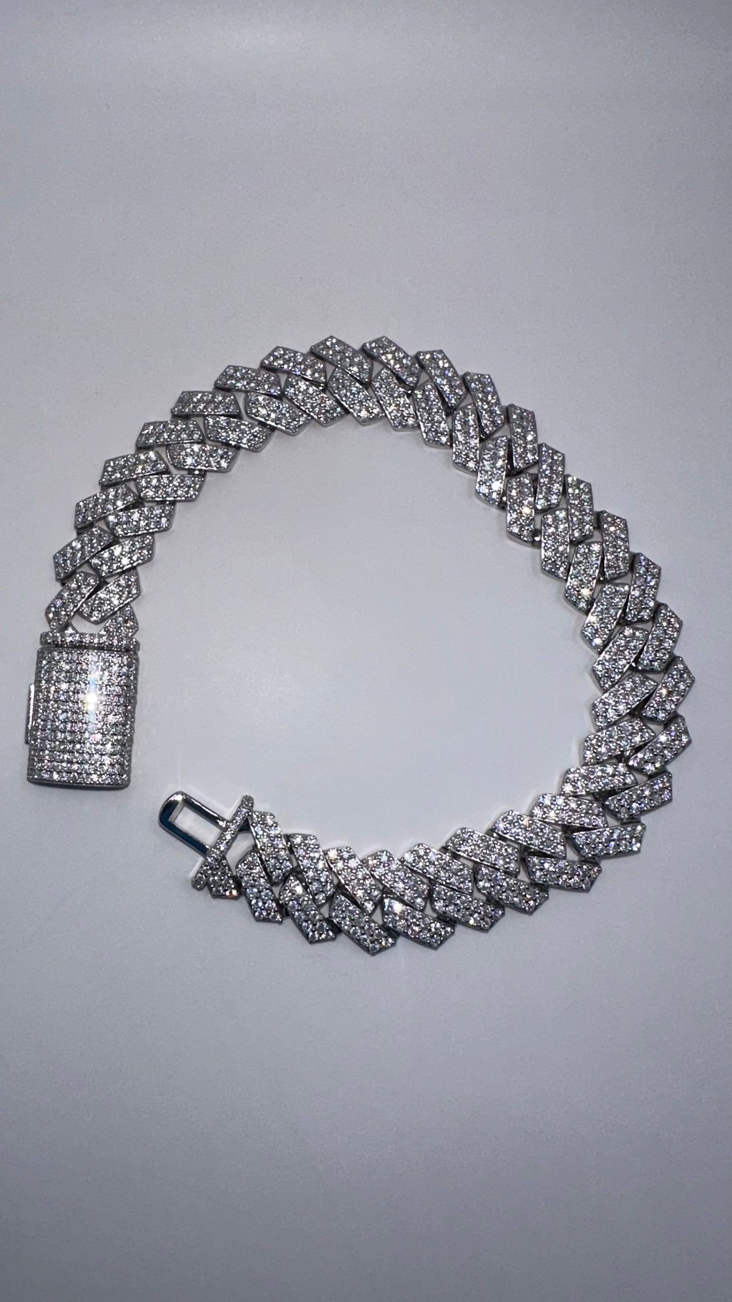 Iced Out Moissanite Cuban Link Bracelet