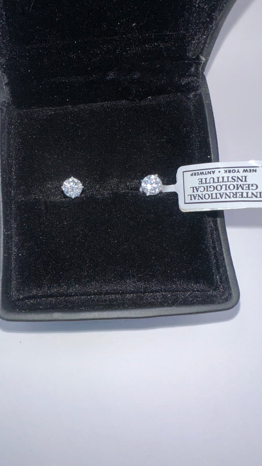 Real Diamond Round Cut Earrings