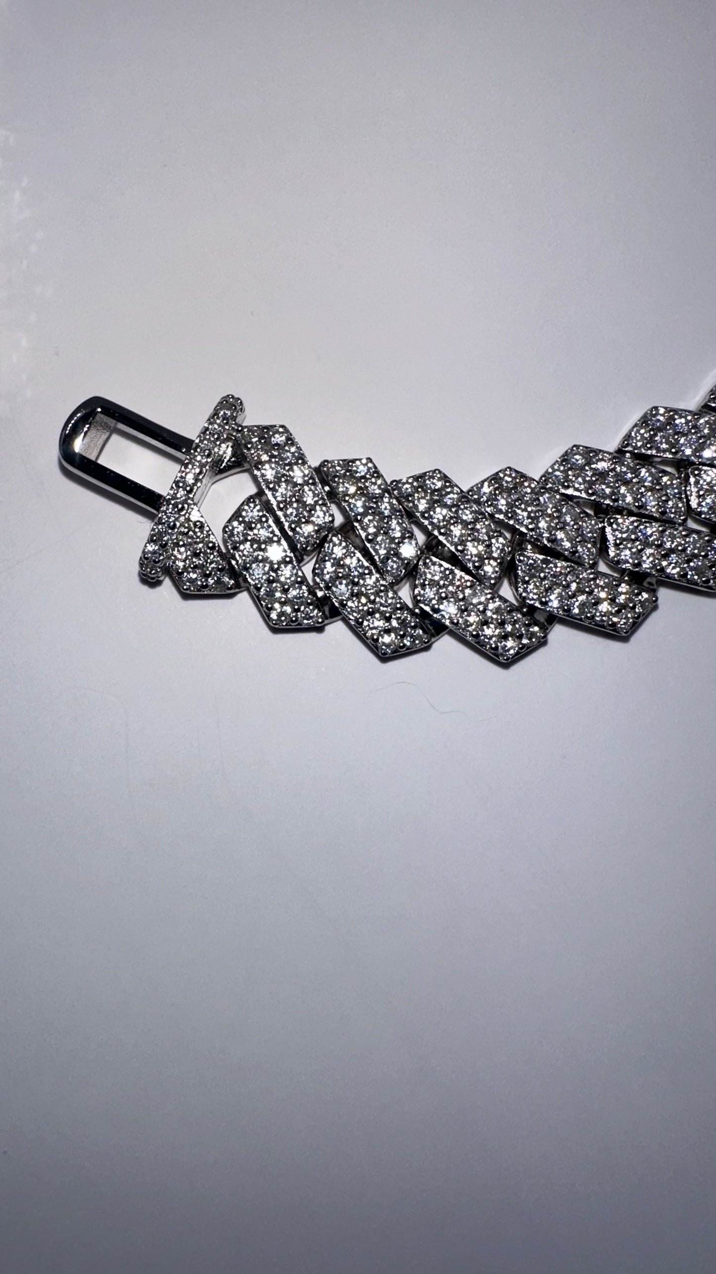 Iced Out Moissanite Cuban Link Bracelet