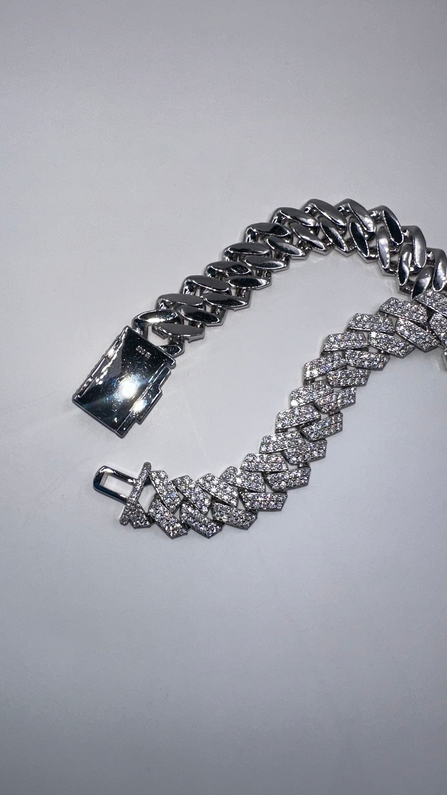 Iced Out Moissanite Cuban Link Bracelet