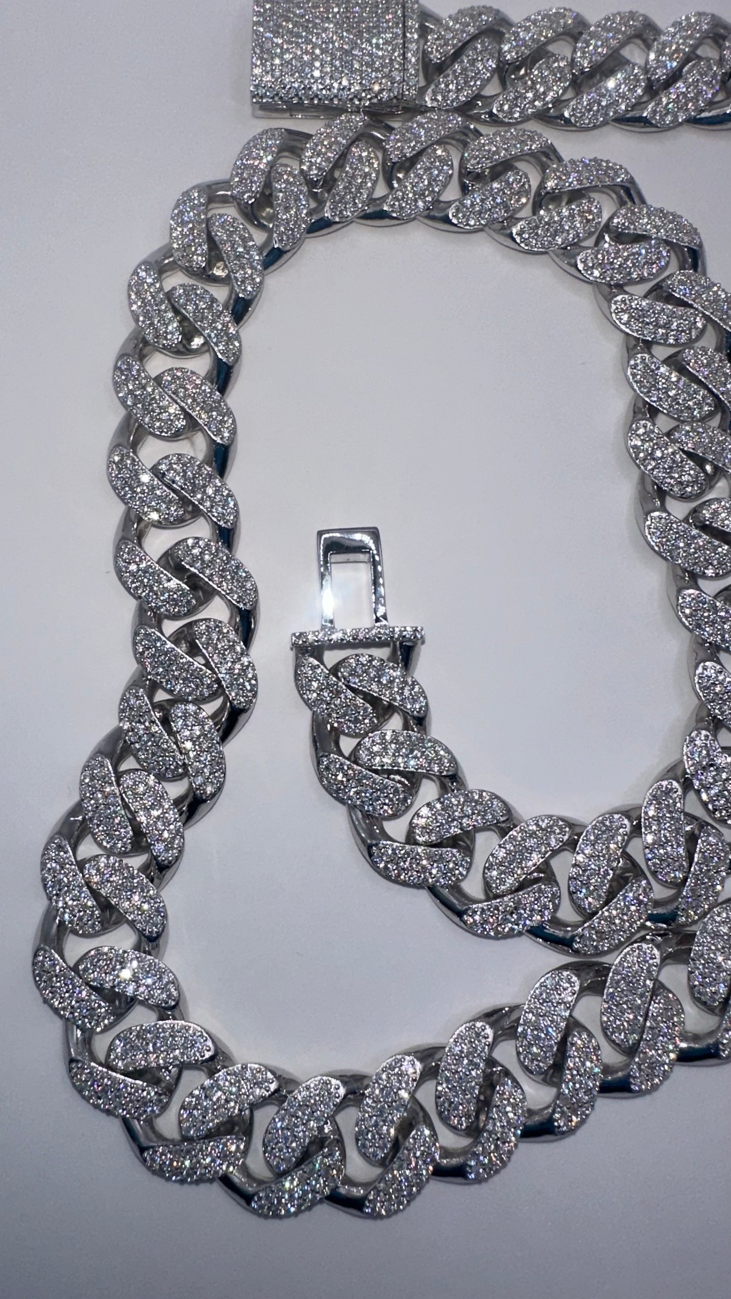 Iced Out Moissanite Cuban Link Chain