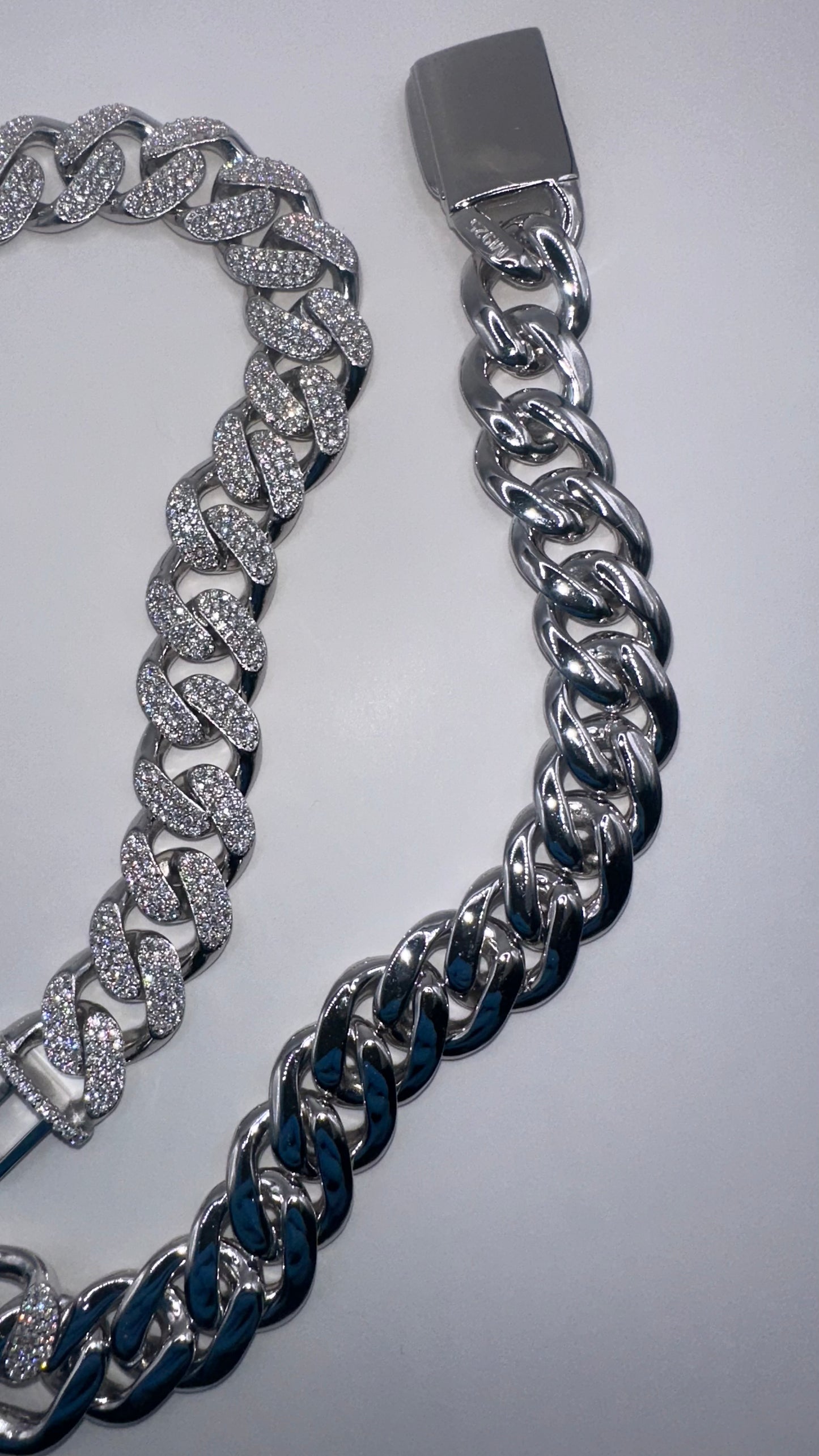 Iced Out Moissanite Cuban Link Chain